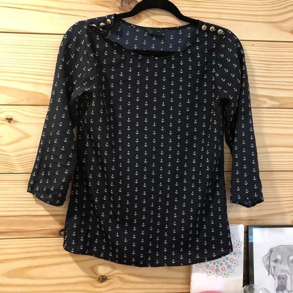 J. Crew Tops - J Crew anchor shirt